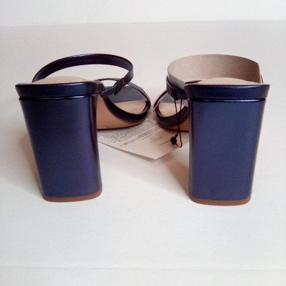 Avery Women's Two Strap High Heel Sandals, Sz.5, Metallic Blue - Picture 5 of 11